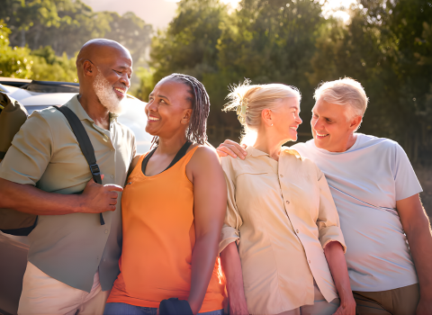 Happy family at event