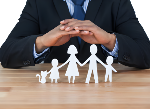 Happy family at event